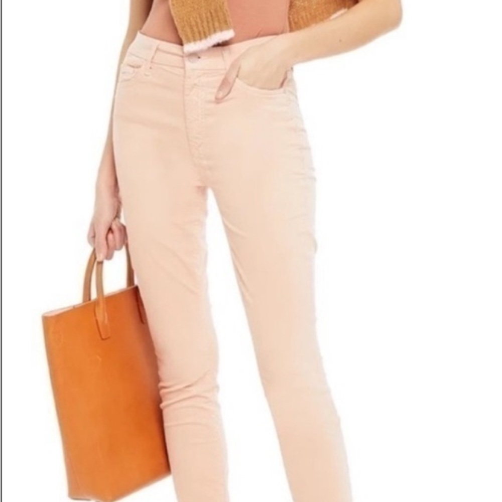 Mother high waisted Looker Petal Pink  Skinny Jeans